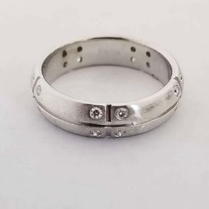 RARE Tiffany & Co 18k White Gold Stream America Diamond Band Ring Size 6 TSA3